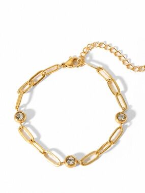 18K Gold PVD Paperclip Bracelet | 304 Stainless Steel | Waterproof